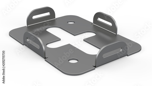 Rectangular Sheetmetal. Isolated. White background. 3D render