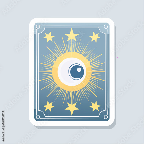Mystical Eye and Stars Tarot Card Back Design