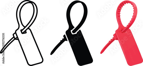 Tableau sur toile Set of security seal tags blank labels for identification and tamper evidence ve