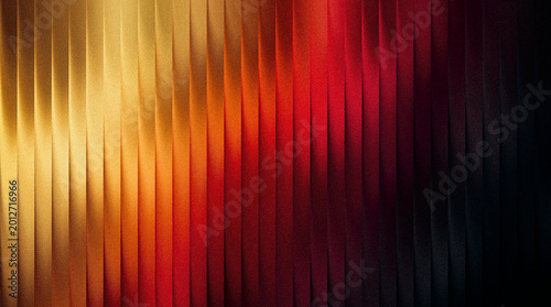 Vászonkép Abstract background with vertical golden and red gradient stripes, textured meta