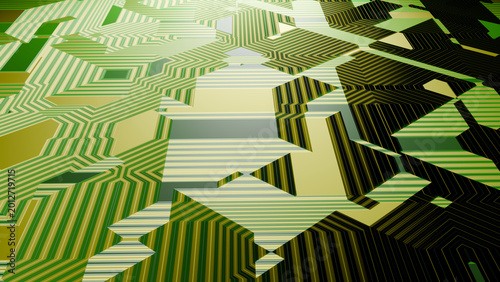 Canvastavla Bright Green Digital Microchip Pattern Background