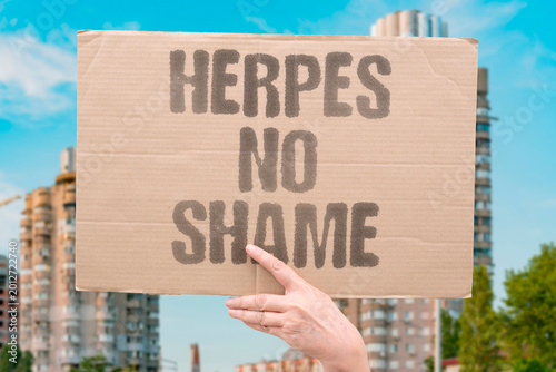 Fotografie "Herpes No Shame" Carrying herpes is a medical condition not a moral failing or character flaw