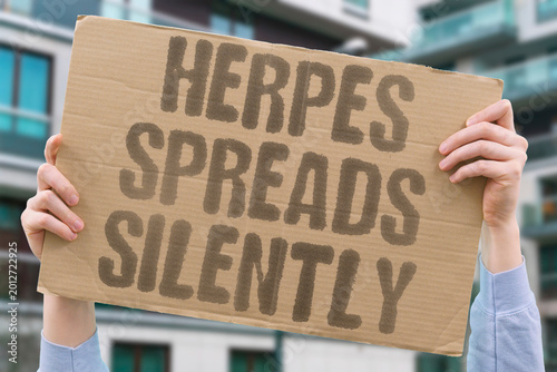 Bilde på lerret "Herpes Spreads Silently" Many herpes carriers transmit the virus without knowing they are infected