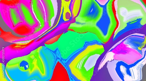 Cuadro en lienzo Hypnotic Flow of Iridescent Hues, a Dynamic Abstract Composition Capturing the E