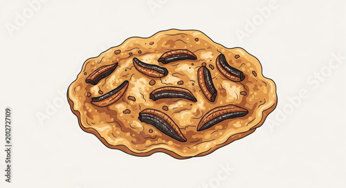 Canvas Print Close-up of Chocolate Chip Cookie with Crispy Edges.