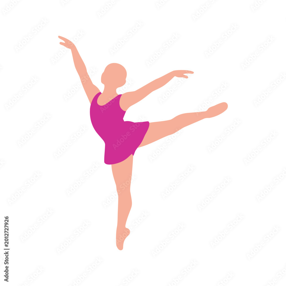 Fototapeta premium Female ballet dancer strikes an arabesque pose with perfect posture and grace