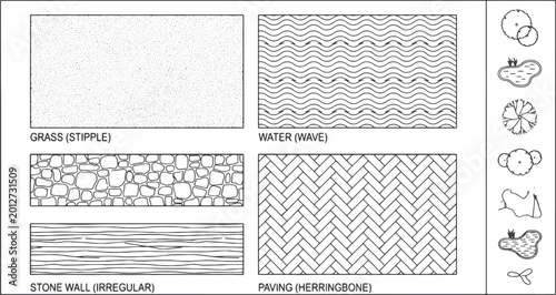 PrintL andscape Design Architecture Symbols and Textures Set