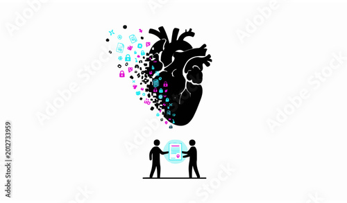 Φωτογραφία Heart tree concept with identity theft and personal information misuse symbolic
