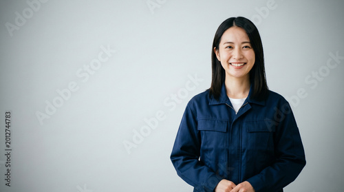 Plakat w ramie 製造業の求人・採用イメージ、笑顔の女性作業員 