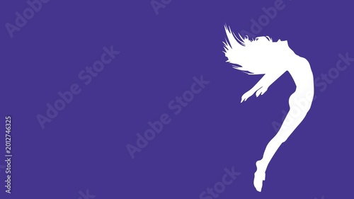animated silhouette of a woman jumping on a plain background