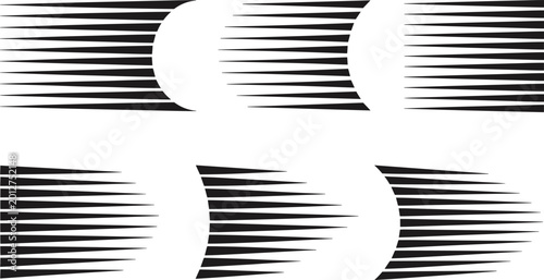 Bild auf Leinwand Abstract speed lines collection set, motion stripe effects, black vector illustr