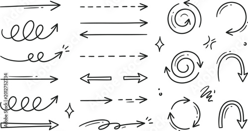 Arrows drawn in a hand-sketched style provide a creative way to denote focus and direction.