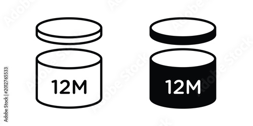 Canvastavla 12 months shelf life icon design collection in black