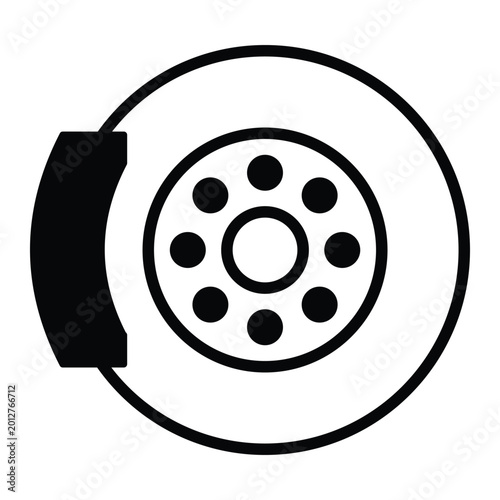 Brake Drum Vector Icon which can easily modify or edit
