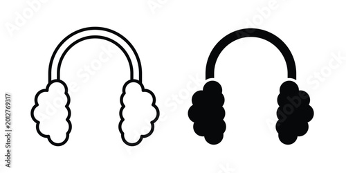 Tableau sur toile Ear muffs icon design collection in black