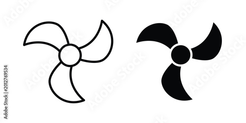 Foto Fan icon design collection in black