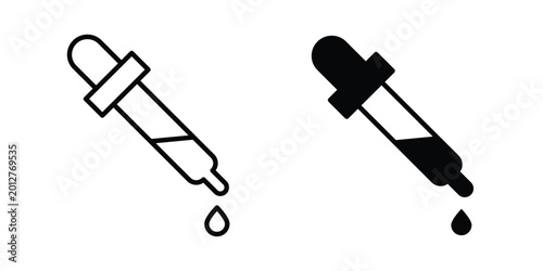 Fotografie Eye dropper half icon design collection in black