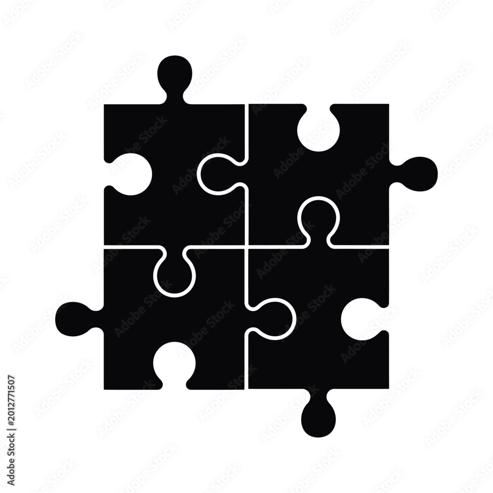 Fototapeta premium Set of puzzle pieces vector illustration collection for teamwork collaboration problem solving and connection concept design.