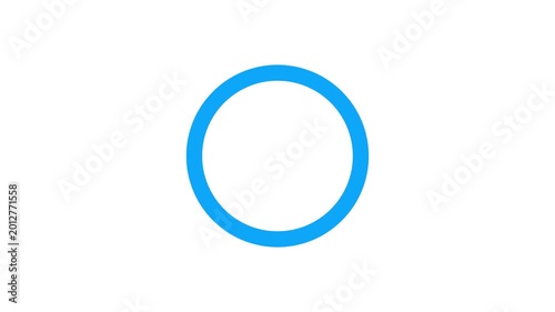 Blue loading icon animation, in which a circle rotates on a white background 4k animation