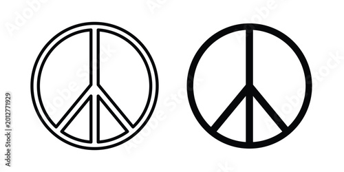 Cuadro en lienzo Peace icon design collection in black