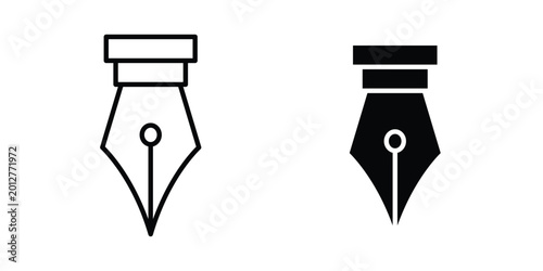 Bild auf Leinwand Pen nib icon design collection in black