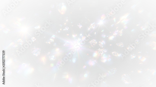 Foto Abstract crystal spectrum vector with holographic glow and rainbow light streaks