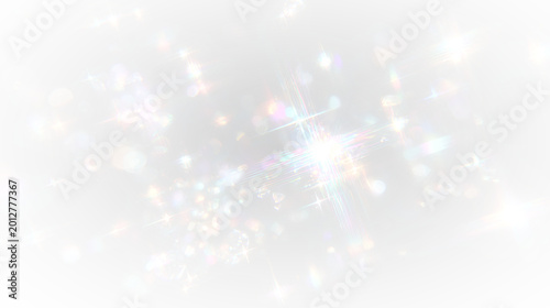 Cuadro en lienzo Crystal rainbow light vector with holographic prism flare and glowing spectrum t