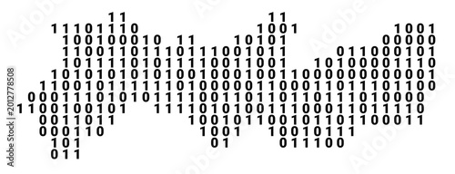 Foto Digital Map of the State Pernambuco (Brazil) showing the territory with a binary