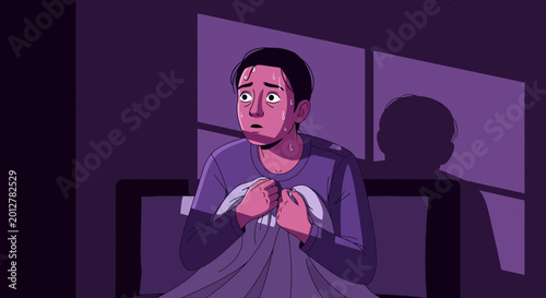 A Bedtime Fright: A Nighttime Revelation Portraying Anxious Dread and Unease