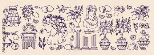 Canvastavla Classical antiquity roman sculpture, ancient greek architectural columns, histor