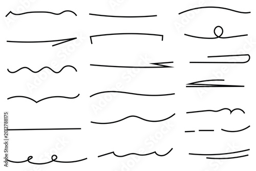 Hand drawn swirls and lines collection decorative elements for design projects