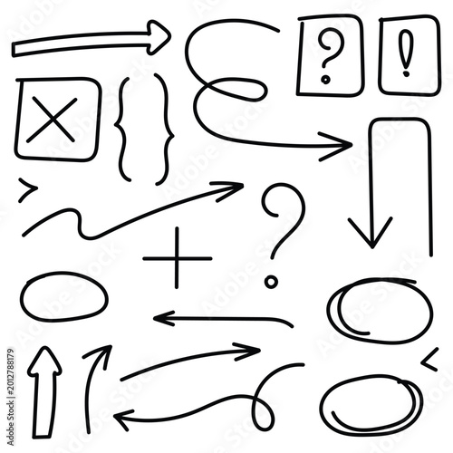 Hand drawn arrows and symbols for presentations and infographics