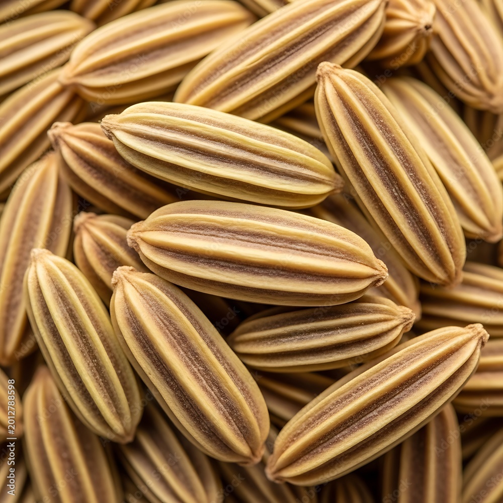 Fototapeta premium Macro Close Up of Organic Fennel Seeds Background.