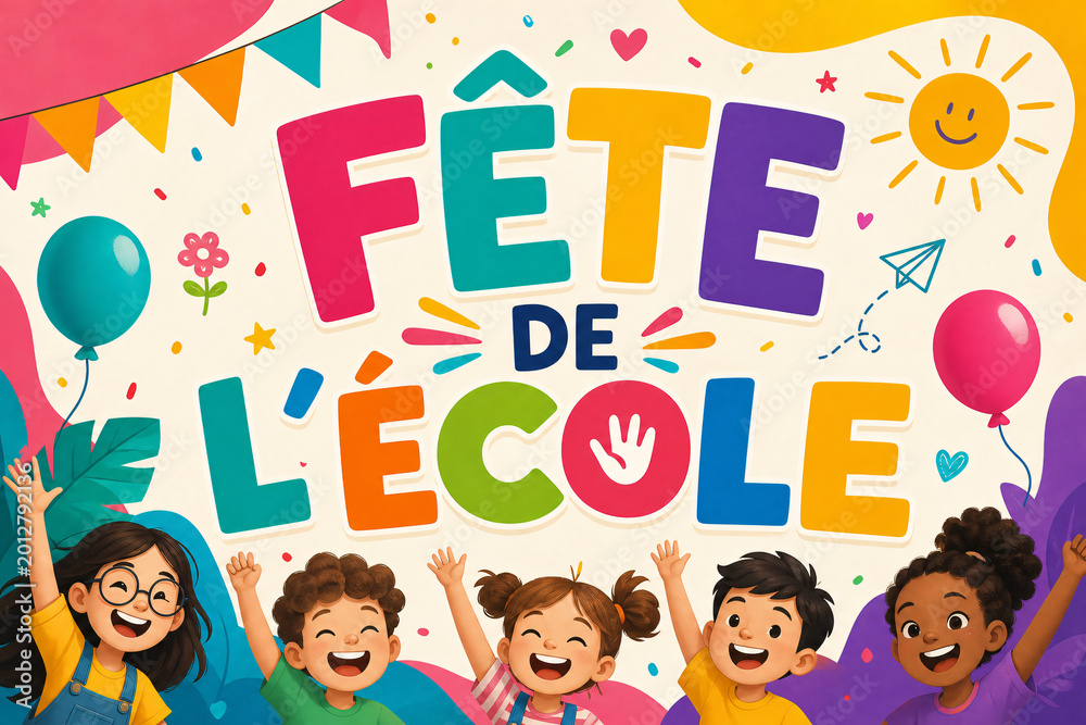 Obraz premium Affiche Fête de l'école