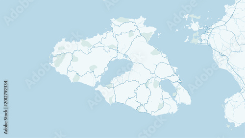 Foto Modern minimalist vector map of Lesbos (Mytilene) Island, Greece