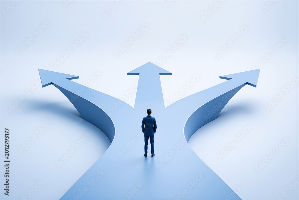 Obraz premium Business growth and future success concept with upward arrow pathway