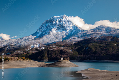 Cuadro en lienzo Lac de Serre-Ponçon - Baie Saint-Michel