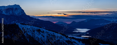 Foto Lac de Serre-Ponçon - Le Méale couché de soleil