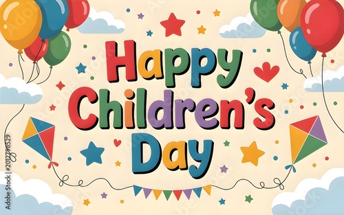 School-themed Children's Day illustration