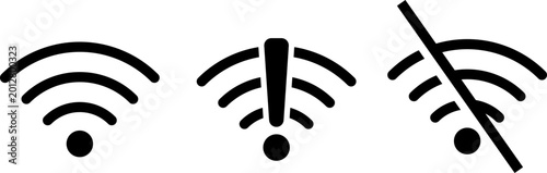 Set of wifi signal status icons