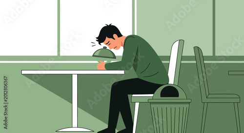 A Person's Disappointment Over A Served Dish While Seated At The Dining Area