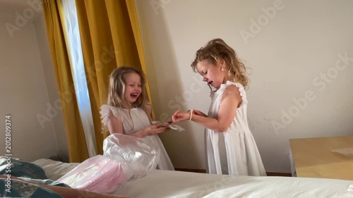 morning of a birthday of twins