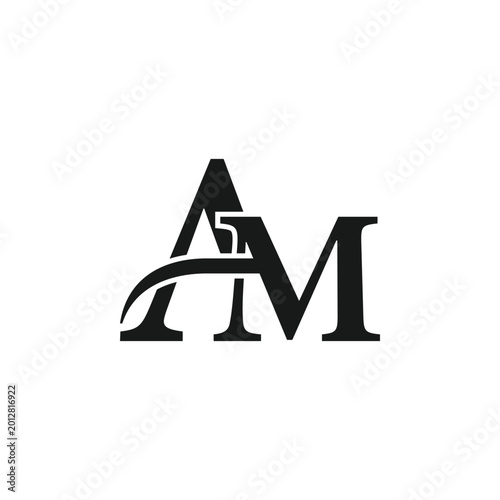 Abstract am letter graphic design