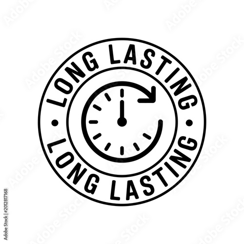 Long lasting clock logo with text  timeless and enduring concept