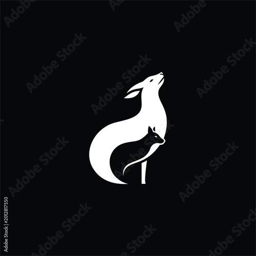Abstract wolf illustration on black background