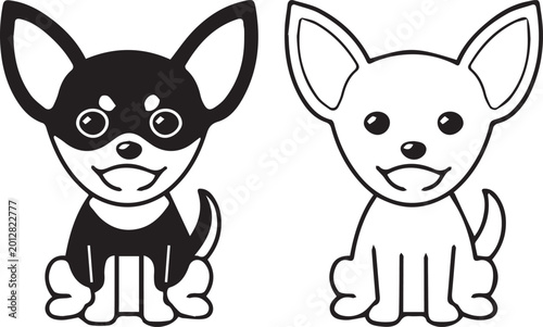 set of funny cartoon dogs