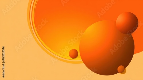 Abstract Composition of Orange Circles and Shapes on a Soft Background, Evoking Warmth and Creativity for Design Projects and Artworks