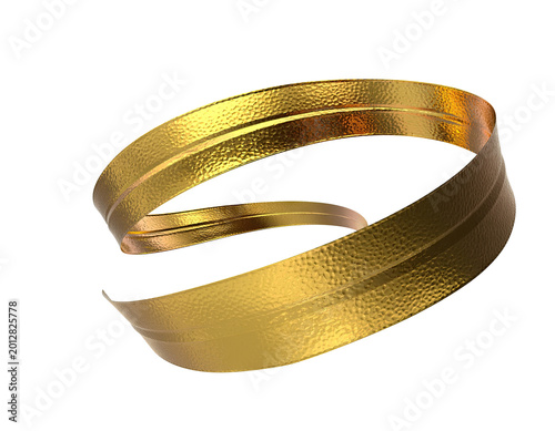 Hammered Gold Ribbon Swirl