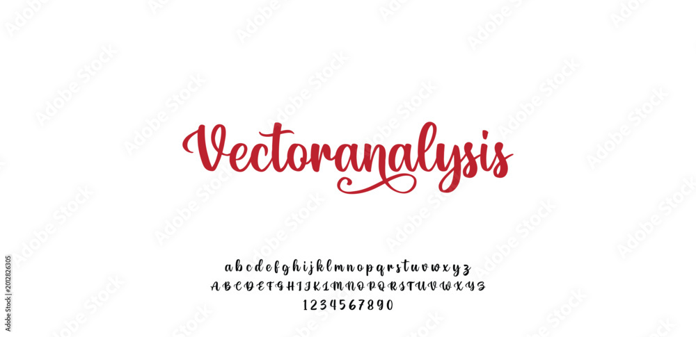 Fototapeta premium signature Font Calligraphy Logotype Script Brush Font Type Font lettering handwritten. Minimal modern urban fonts for logo, brand etc. Typography typeface uppercase lowercase and number.
