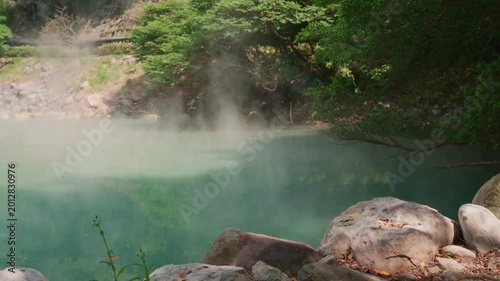 Close Up of Steaming Beitou Hot Springs in Taiwan